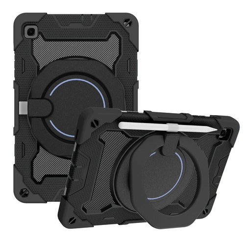 For Samsung Galaxy Tab S6 Lite (2024) / S6 Lite (2022) / S6 Lite (2020) Case Kickstand PC+Silicone Tablet Cover - Black - 1