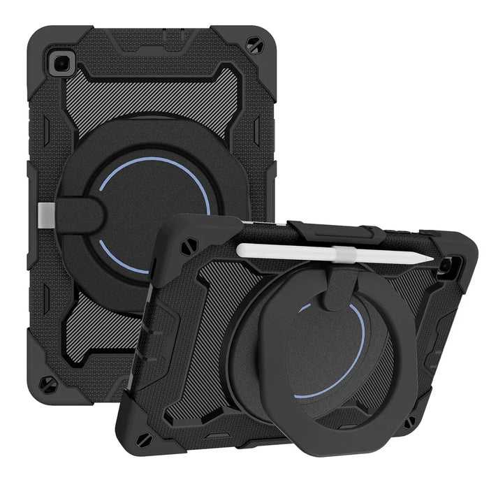 For Samsung Galaxy Tab S6 Lite (2024) / S6 Lite (2022) / S6 Lite (2020) Case Kickstand PC+Silicone Tablet Cover - Black - 1