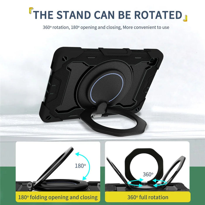 For Samsung Galaxy Tab S6 Lite (2024) / S6 Lite (2022) / S6 Lite (2020) Case Kickstand PC+Silicone Tablet Cover - Black - 6