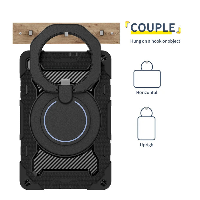 For Samsung Galaxy Tab S6 Lite (2024) / S6 Lite (2022) / S6 Lite (2020) Case Kickstand PC+Silicone Tablet Cover - Black - 7