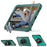For Samsung Galaxy Tab A9 Tablet Case 360 Degree Rotary Kickstand Hand Strap Cover - Midnight Green - 7
