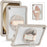 For Samsung Galaxy Tab A9+ Tablet Case PC+TPU Cover Rotary Kickstand Hand Strap - Khaki - 1