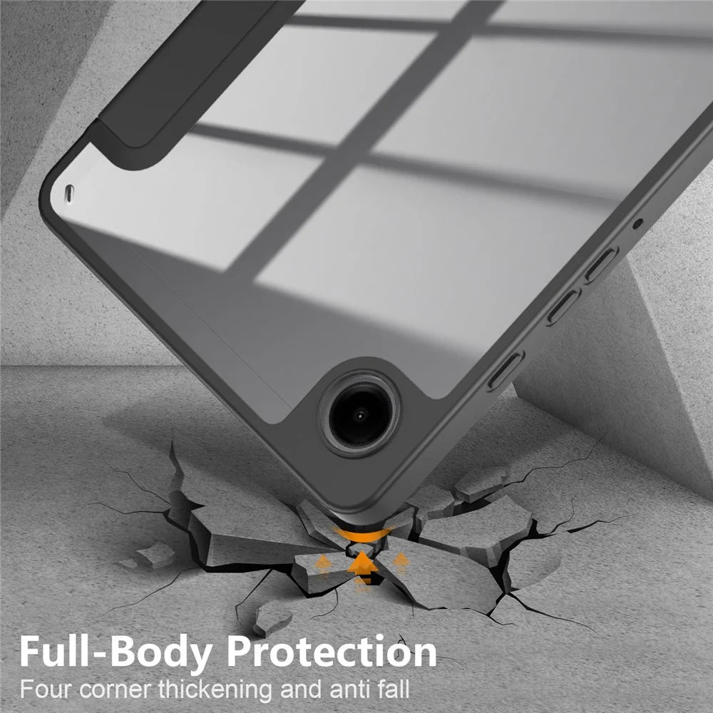 For Samsung Galaxy Tab A11 / A9 Tablet Case PU Leather+TPU+Acrylic Back Cover - Black - 5