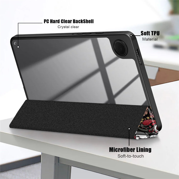 For Samsung Galaxy Tab A11 / A9 Leather Tablet Case Pattern Printing Tri-fold Stand - Graffiti - 4