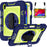 Hand Strap Kickstand for iPad mini (2024) / mini (2021) Tablet Case with Shoulder Strap - Navy Blue+Yellow Green - 1