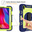 Hand Strap Kickstand for iPad mini (2024) / mini (2021) Tablet Case with Shoulder Strap - Navy Blue+Yellow Green - 3