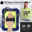 Hand Strap Kickstand for iPad mini (2024) / mini (2021) Tablet Case with Shoulder Strap - Navy Blue+Yellow Green - 4