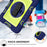 Hand Strap Kickstand for iPad mini (2024) / mini (2021) Tablet Case with Shoulder Strap - Navy Blue+Yellow Green - 5