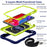 Hand Strap Kickstand for iPad mini (2024) / mini (2021) Tablet Case with Shoulder Strap - Navy Blue+Yellow Green - 7