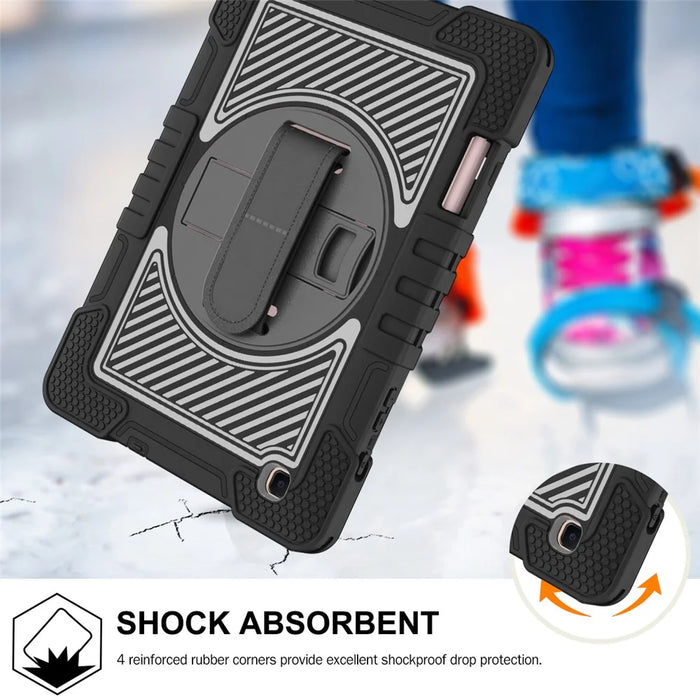 For Samsung Galaxy Tab S6 Lite (2024) / S6 Lite (2022) / S6 Lite (2020) Kickstand Tablet Case with Shoulder Strap - All Black - 4