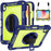 For iPad (2025) / 10.9 (2022) Case Kickstand Anti-Drop Tablet Cover with Shoulder Strap - Navy Blue+Yellow Green - 1
