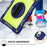 For iPad (2025) / 10.9 (2022) Case Kickstand Anti-Drop Tablet Cover with Shoulder Strap - Navy Blue+Yellow Green - 4
