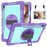 For Samsung Galaxy Tab S7 / S8 Crossbody Tablet Case Shoulder Strap Rotary Kickstand - Purple+Mint Green - 1