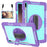 For Samsung Galaxy Tab S7 / S8 Crossbody Tablet Case Shoulder Strap Rotary Kickstand - Purple+Mint Green - 2
