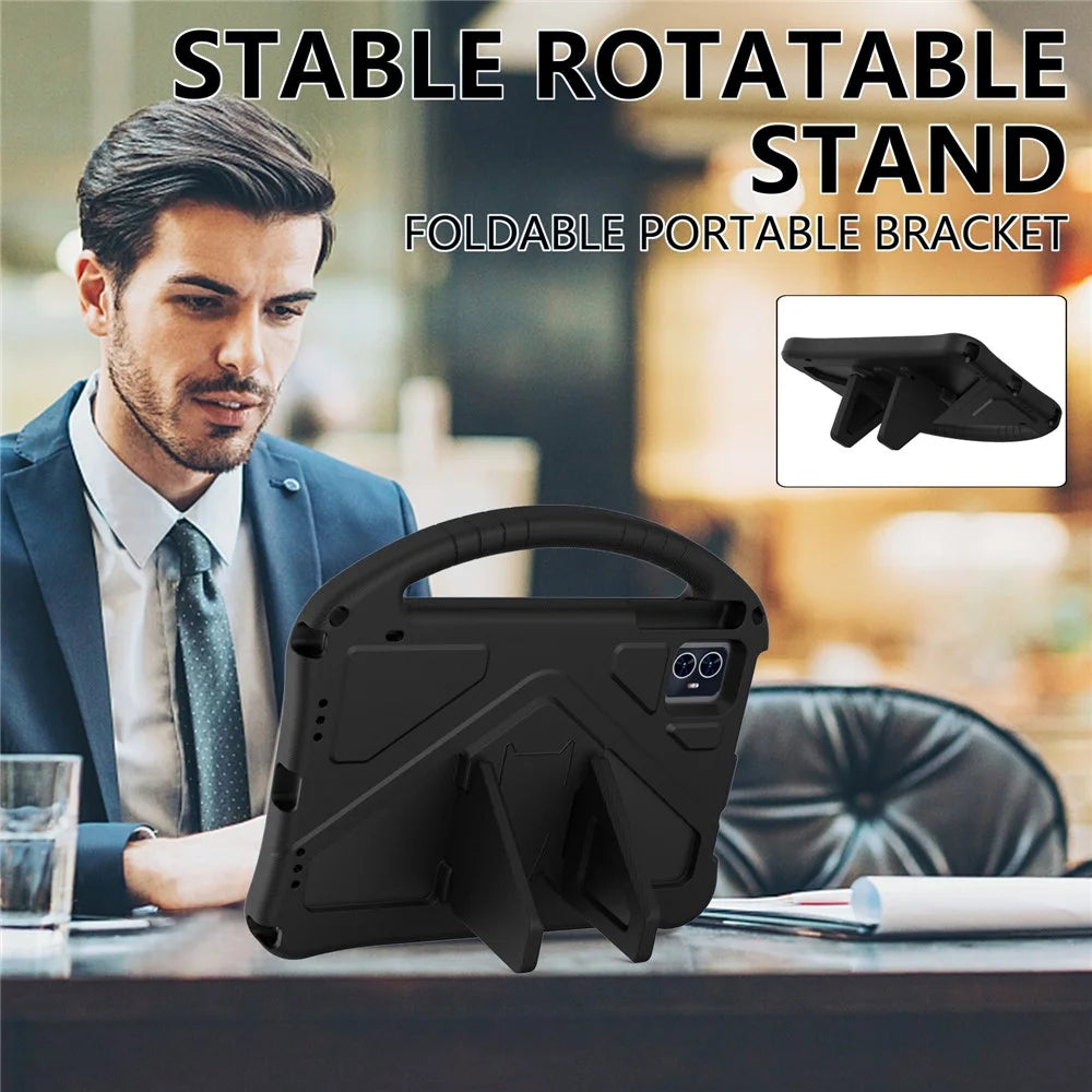 For T-Mobile REVVL Tab 2 (2025) / Teclast M50 HD 10.1 / M50 Pro 10.1 (2023) / Blackview Tab 80 Tablet Case with Handle EVA Shockproof Cover - Black - 2