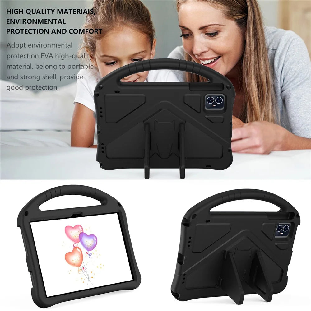 For T-Mobile REVVL Tab 2 (2025) / Teclast M50 HD 10.1 / M50 Pro 10.1 (2023) / Blackview Tab 80 Tablet Case with Handle EVA Shockproof Cover - Black - 3