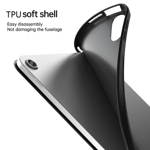 For iPad (2025) / iPad 10.9 (2022) Tri-Fold Stand Tablet Case Auto Wake / Sleep PU Leather+TPU Protective Cover  - Black - 2