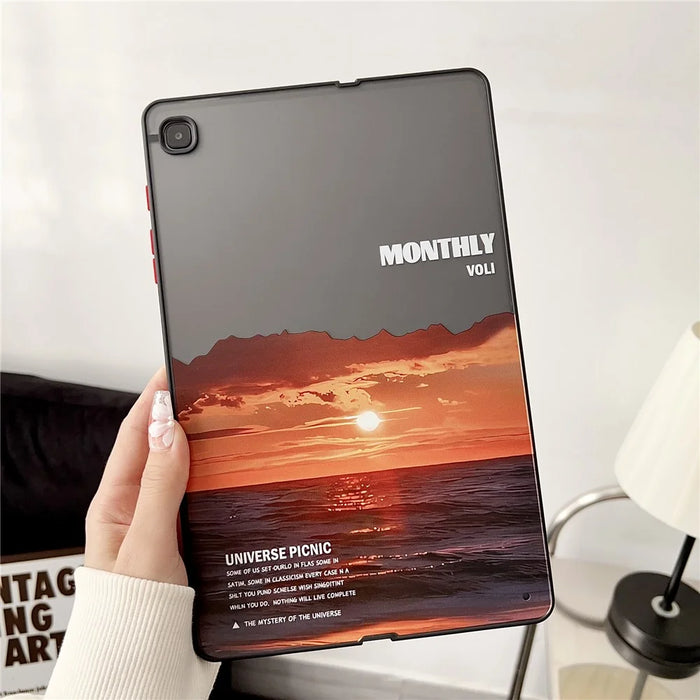 For Samsung Galaxy Tab S6 Lite (2024) / S6 Lite (2022) / S6 Lite (2020) P610 P615 Case Pattern Printed Tablet Cover - Sunset - 2