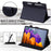 For Samsung Galaxy Tab S8 Leather Case Stand Tablet Cover Card Slots - Black - 4