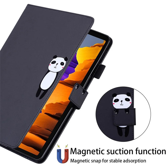 For Samsung Galaxy Tab S8 Leather Case Stand Tablet Cover Card Slots - Black - 6