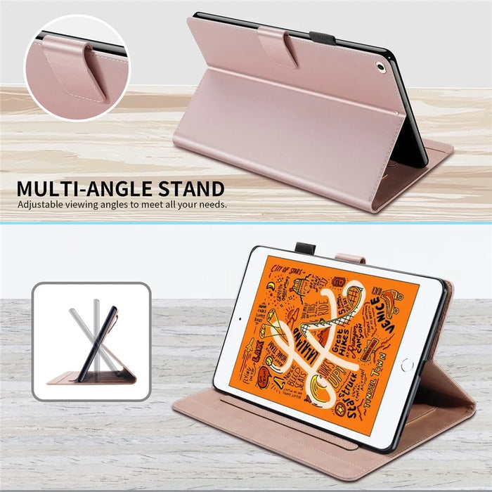 For iPad mini (2019) 7.9 inch / mini 4 / mini 3 / mini 2 / mini Tablet Case Leather Card Holder Cover - Rose Gold - 6