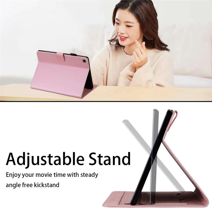 For Samsung Galaxy Tab A7 10.4 (2020) / (2022) Tablet Case Stand Leather Cover Card Slots - Rose Gold - 3