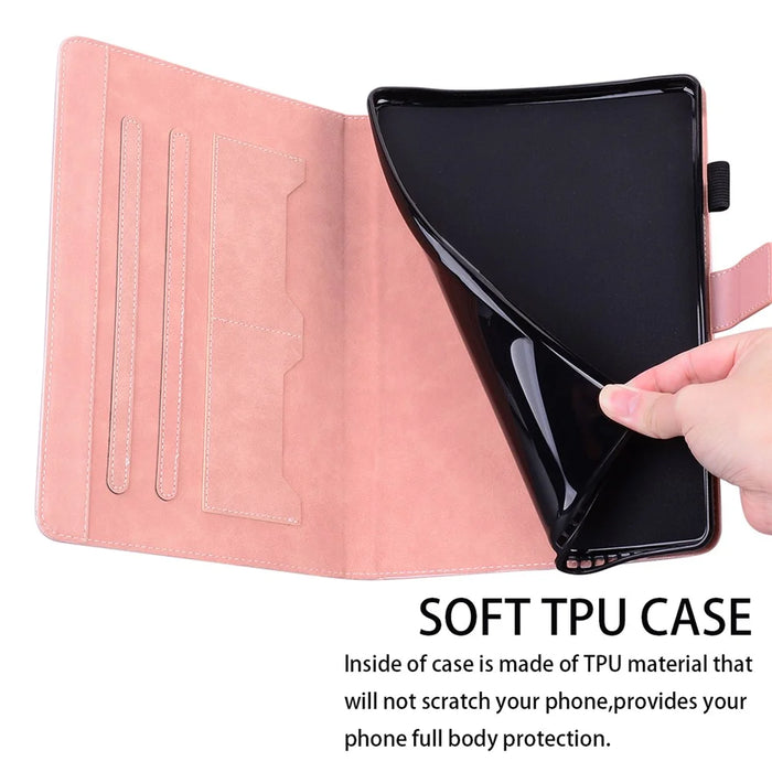 For Samsung Galaxy Tab A7 10.4 (2020) / (2022) Tablet Case Stand Leather Cover Card Slots - Rose Gold - 7