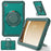 For Samsung Galaxy Tab A9 SM-X110 / X115 / X117 Kickstand Case Tablet Cover Rotating Handle Grip - Midnight Green - 1