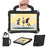 For Samsung Galaxy Tab A8 10.5 (2021) / (2022) EVA Case Soccer Pattern Handle Kickstand Shoulder Strap Cover - Black - 1