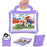 For iPad Air (2013) / Air 2 / iPad 9.7-inch (2017) / (2018) Soccer Pattern Case EVA Protective Handle Tablet Cover - Light Purple - 1