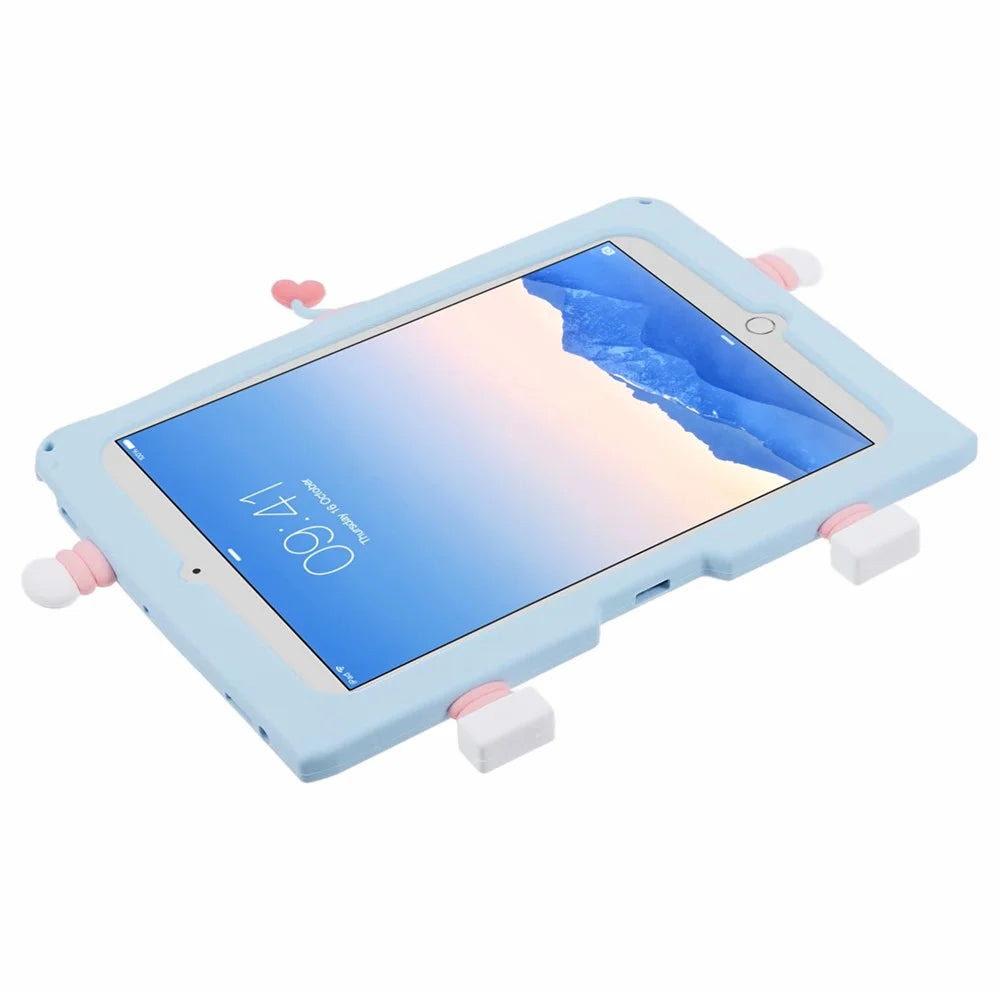 For iPad Air (2013) / Air 2 / iPad 9.7-inch (2017) / (2018) Silicone Tablet Case PC Kickstand Cover with Lanyard - 5