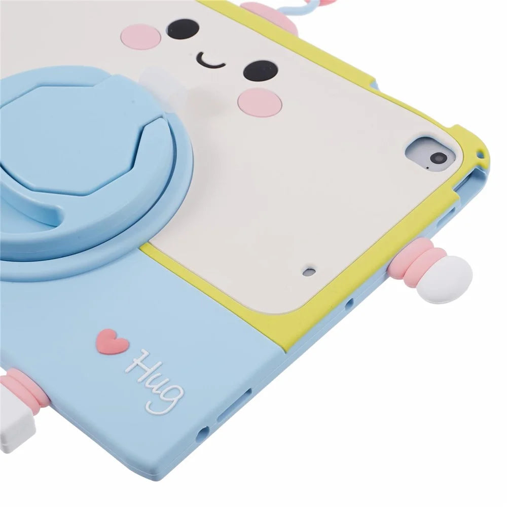 For iPad Air (2013) / Air 2 / iPad 9.7-inch (2017) / (2018) Silicone Tablet Case PC Kickstand Cover with Lanyard - 7