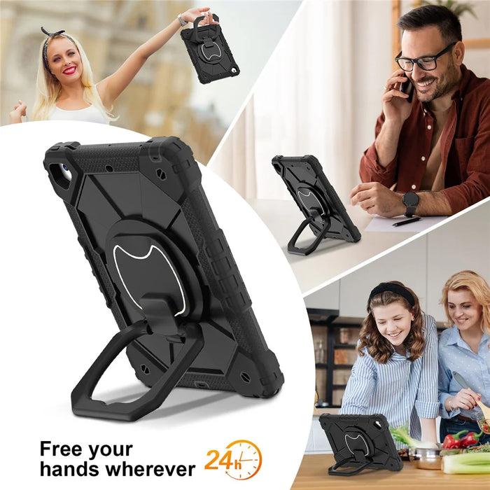 C3 for iPad Pro 9.7 inch (2016) / iPad 9.7-inch (2017) / (2018) Tablet Case Cover Handle Kickstand - Black+Black - 6