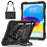 C3 for iPad (2025) / 10.9 (2022) Case Contrast Color Silicone+PC Kickstand Anti-Drop Tablet Cover - Black+Black - 1