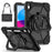 C3 for iPad (2025) / 10.9 (2022) Case Contrast Color Silicone+PC Kickstand Anti-Drop Tablet Cover - Black+Black - 2