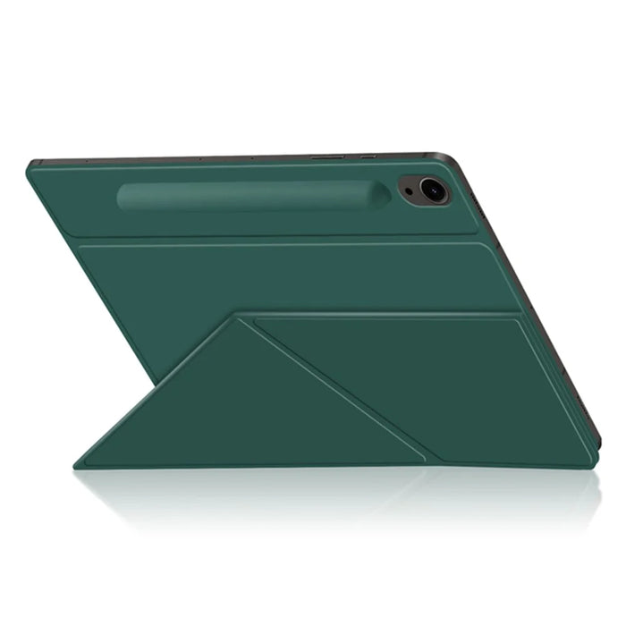 For Samsung Galaxy Tab S10 FE / S9 FE / S9 Case Magnetic V-Fold Stand Tablet Cover with Auto Sleep  /  Wake - Green - 3