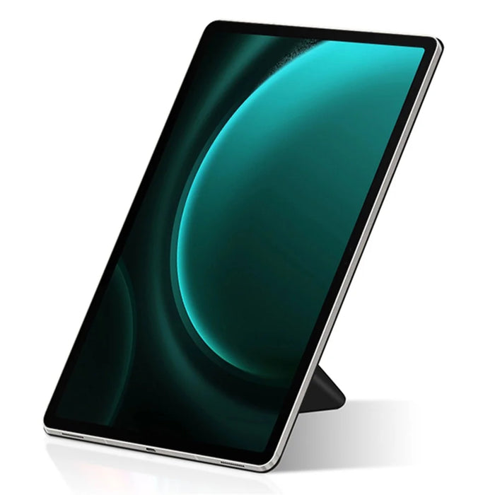 For Samsung Galaxy Tab S9 FE+ Case Magnetic PU Leather+PC Anti-scratch V-fold Stand Tablet Cover - Black - 2