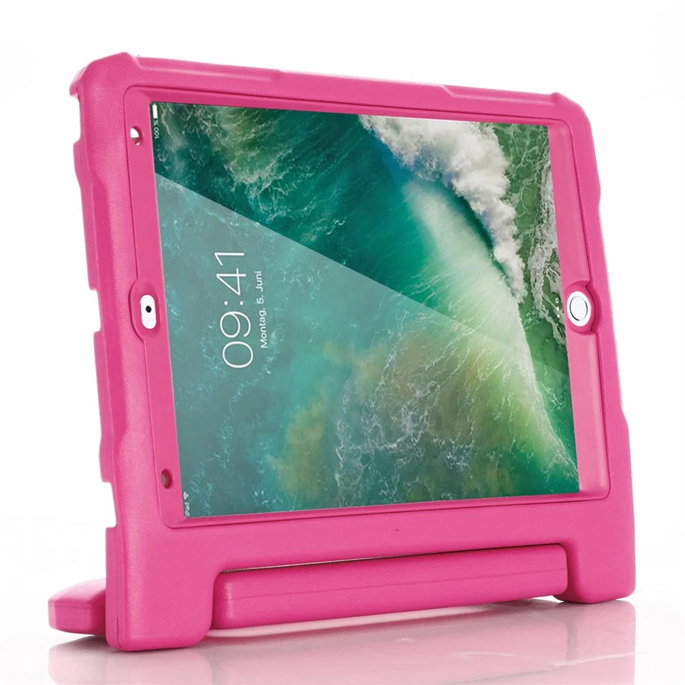 For iPad Air (2013)  /  Air 2  /  iPad 9.7-inch (2017)  /  (2018) Case EVA Kickstand Tablet Cover with PET Screen Film - Rose - 6