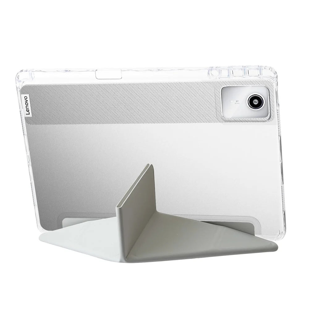 For Lenovo Tab M11 / Xiaoxin Pad 11 2024 Tablet Case Origami Stand TPU+Acrylic+PU Flip Cover - Grey - 2