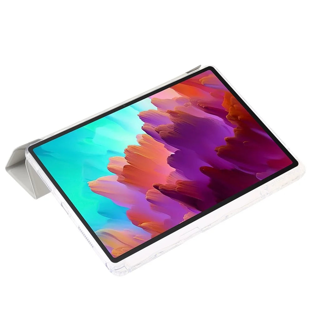 For Lenovo Tab M11 / Xiaoxin Pad 11 2024 Tablet Case Origami Stand TPU+Acrylic+PU Flip Cover - Grey - 4
