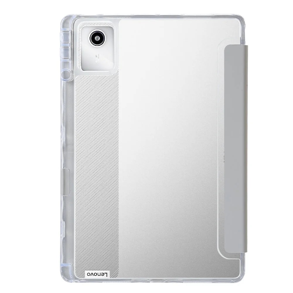 For Lenovo Tab M11 / Xiaoxin Pad 11 2024 Tablet Case Origami Stand TPU+Acrylic+PU Flip Cover - Grey - 6