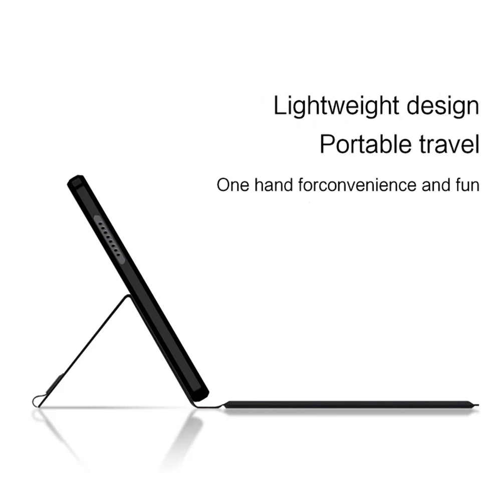 For Samsung Galaxy Tab A9 Leather Case + Touchpad Bluetooth-compatible Keyboard with Backlit - 4