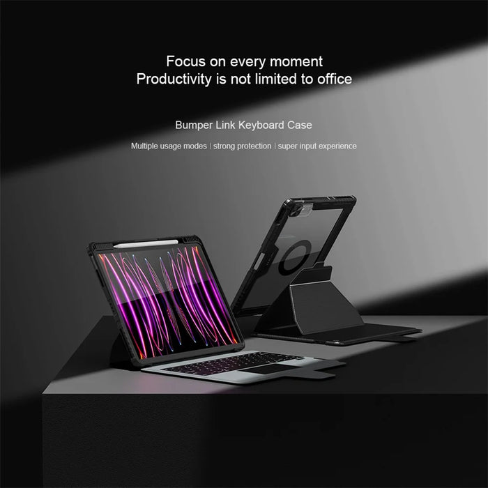 NILLKIN For iPad Air 13 (2026) / (2025) / (2024) / Pro 12.9 (2020) / (2021) / (2022) Case Magnetic Detachable Bluetooth-compatible Keyboard with Backlight - 6