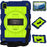 For iPad mini (2024) / mini (2021) Tablet Case Hand Strap Kickstand Cover with Shoulder Strap - Navy Blue+Green - 1