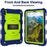 For iPad mini (2024) / mini (2021) Tablet Case Hand Strap Kickstand Cover with Shoulder Strap - Navy Blue+Green - 4