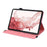 For Samsung Galaxy Tab S9 FE+ Tablet Case Card Slots Leather Cover Flower Pattern - Pink - 3