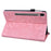For Samsung Galaxy Tab S9 FE+ Tablet Case Card Slots Leather Cover Flower Pattern - Pink - 4