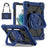 C3 for Samsung Galaxy Tab A8 10.5 (2021) / (2022) Tablet Case Silicone+PC Cover with Shoulder Strap - Navy Blue+Black - 1