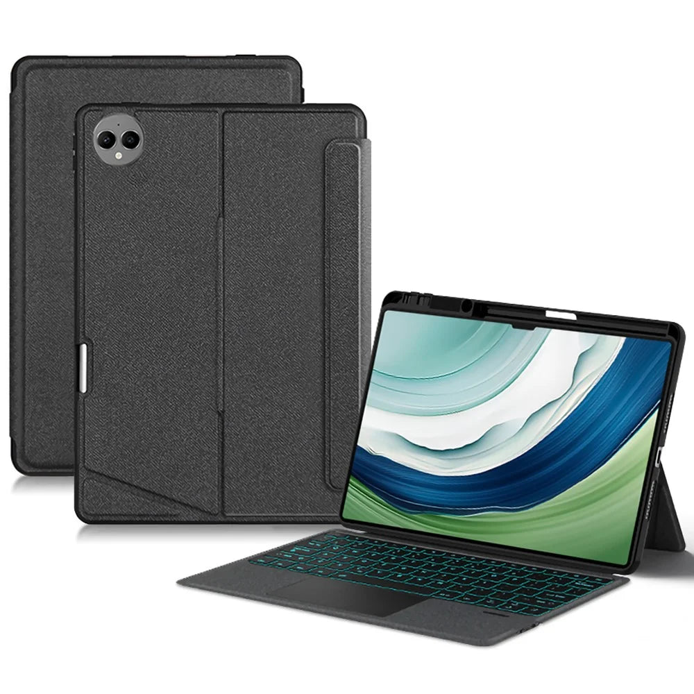 For Huawei MatePad Pro 13.2 Leather Case + Bluetooth-compatible Keyboard with Backlight Trackpad - 1