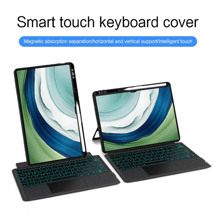 For Huawei MatePad Pro 13.2 Leather Case + Bluetooth-compatible Keyboard with Backlight Trackpad - 4